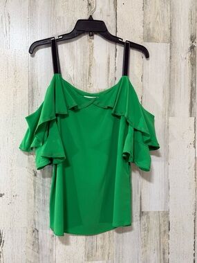 Gibson Latimer Emerald Green Ruffle Cold-Shoulder Camisole